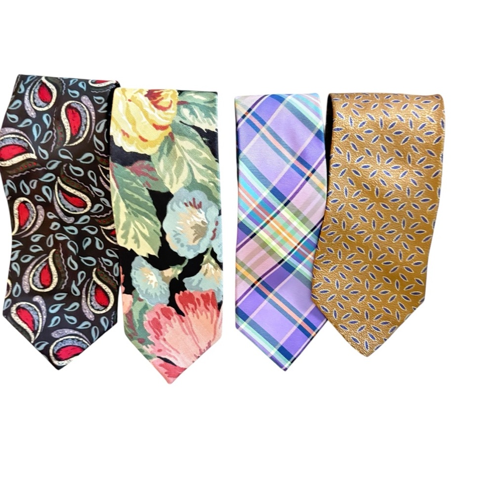 Lot of 4 Men’s Ties from Armani, Hilfiger, Italian handmade Nordic House Designs